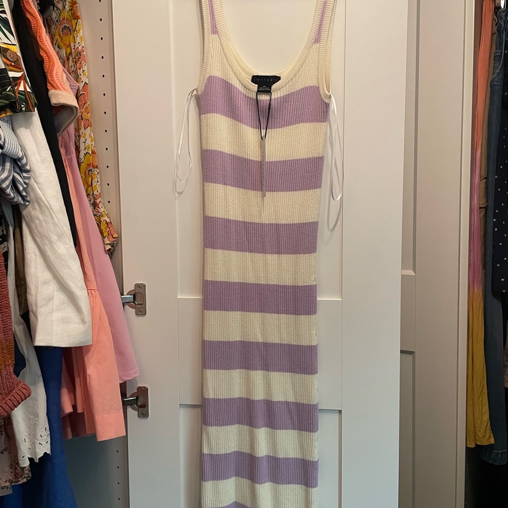 NWT Sanctuary Purple and Cream Knit Midi Dress